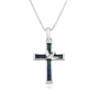 Women's Sterling Silver Latin Cross Pendant with Eilat Stone and Holy Spirit - 1