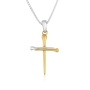 Elegant Sterling Silver and 18K Gold-Plated Two-Tone Latin Nail Cross - 1