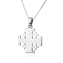 Marina Jewelry Sterling Silver Engraved Jerusalem Cross Pendant Necklace - 3