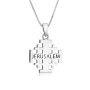 Marina Jewelry Sterling Silver Engraved Jerusalem Cross Pendant Necklace - 2