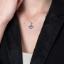 Sterling Silver and Blue Enamel Jerusalem Cross Pendant Necklace - 6