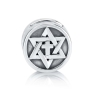 Marina Jewelry Sterling Silver Round Star of David with Cross Bead Charm - 1
