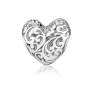 Marina Jewelry Filigree Heart Bead Charm - 1