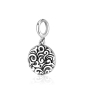 Marina Jewelry Sterling Silver Roman Cross Round Pendant Charm with Design - 2