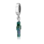Marina Jewelry Sterling Silver Eilat Stone Cross Pendant Charm Bead  - 2