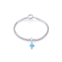 Marina Jewelry Sterling Silver Blue Opal Cross Pendant Charm - 3