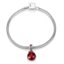 Marina Jewelry Sterling Silver and Red Enamel Pomegranate Pendant Charm with Garnets  - 3