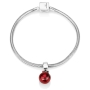 Marina Jewelry Sterling Silver and Red Enamel Pomegranate Pendant Charm - 3