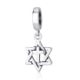 Marina Jewelry Sterling Silver Star of David with Cross Pendant Charm - 1