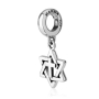Marina Jewelry Sterling Silver Star of David with Cross Pendant Charm - 2