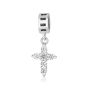 Marina Jewelry Sterling Silver Cubic Zircon Cross Pendant Bead (Choice of Colors) - 3