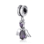 Marina Jewelry Sterling Silver Angel Pendant Charm with Amethyst and Cubic Zirconia Stones - 2