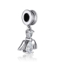 Marina Jewelry Sterling Silver Angel Pendant Charm with Gemstone and Cubic Zirconia - 2