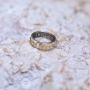 Sterling Silver My Beloved Ring with Gold-Plated Lettering - Song of Songs 6:3 - 5