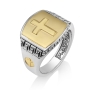 Men's Sterling Silver and 18K Gold-Plated Latin Cross Ring with Embellishments - 1