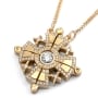 Anbinder Jewelry 14K Gold Jerusalem Cross Necklace with White Diamonds - 1