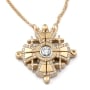 Anbinder Jewelry 14K Gold Jerusalem Cross Necklace with White Diamonds - 2