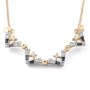 Anbinder Jewelry 14K Gold Jerusalem Cross Diamond Necklace with Sapphire Stones - 3