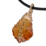 Swarovski Crystal and Gold Filled Postmodern Cross Necklace (Orange) - 2