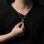Nano Latin Cross Pendant with Bible Microchip - Silver or Gold - 3
