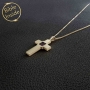 Nano Latin Cross Pendant with Bible Microchip - Silver or Gold - 10