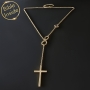 Nano Latin Cross and Infinity Chain Necklace with Bible Microchip - Silver or Gold-Plated - 7