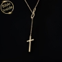 Nano Latin Cross and Infinity Chain Necklace with Bible Microchip - Silver or Gold-Plated - 8