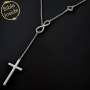 Nano Latin Cross and Infinity Chain Necklace with Bible Microchip - Silver or Gold-Plated - 5