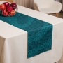 Teal Table Runner with Hebrew Alphabet - 1
