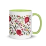 Pomegranates and Floral Design Mug - Color Inside - 3