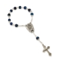 Holyland Rosary Navy Blue Beaded Rosary Bracelet with Jordan River Water and Crucifix - 1