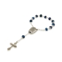 Holyland Rosary Navy Blue Beaded Rosary Bracelet with Jordan River Water and Crucifix - 2