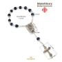 Holyland Rosary Navy Blue Beaded Rosary Bracelet with Jordan River Water and Crucifix - 4