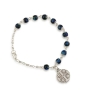 Holyland Rosary Blue Beaded Rosary Bracelet with Jerusalem Cross Charm - 1