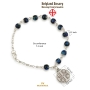 Holyland Rosary Blue Beaded Rosary Bracelet with Jerusalem Cross Charm - 4