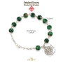 Holyland Rosary Green Beaded Rosary Bracelet with Jerusalem Cross Charm - 5