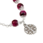 Holyland Rosary Pink Beaded Rosary Bracelet with Jerusalem Cross Charm - 2