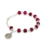 Holyland Rosary Pink Beaded Rosary Bracelet with Jerusalem Cross Charm - 3
