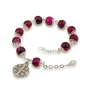 Holyland Rosary Pink Beaded Rosary Bracelet with Jerusalem Cross Charm - 4