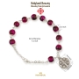 Holyland Rosary Pink Beaded Rosary Bracelet with Jerusalem Cross Charm - 5
