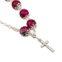 Holyland Rosary Pink Beaded Rosary Bracelet with Roman Cross Charm - 2