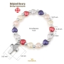 Marina Jewelry Colorful Faux Pearl Beaded Bracelet with Roman Cross Charm - 4