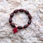 Holyland Olive Wood Elasticated Rosary Bracelet with Red Wooden Cross - 5