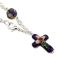 Holyland Rosary Multicolored Floral Beaded Rosary Bracelet with Roman Cross Charm - 2