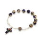 Holyland Rosary Multicolored Floral Beaded Rosary Bracelet with Roman Cross Charm - 4
