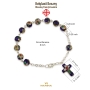 Holyland Rosary Multicolored Floral Beaded Rosary Bracelet with Roman Cross Charm - 5