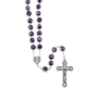 Holyland Rosary Faceted Purple Floral Beaded Rosary with Crucifix and Jerusalem Cross - 1