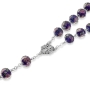 Holyland Rosary Faceted Purple Floral Beaded Rosary with Crucifix and Jerusalem Cross - 4