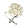 Holyland Rosary Pearl Beaded Rosary with Crucifix and Mary Charm - 2