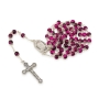 Holyland Rosary Pink Beaded Rosary with Jordan River Water and Crucifix - 5